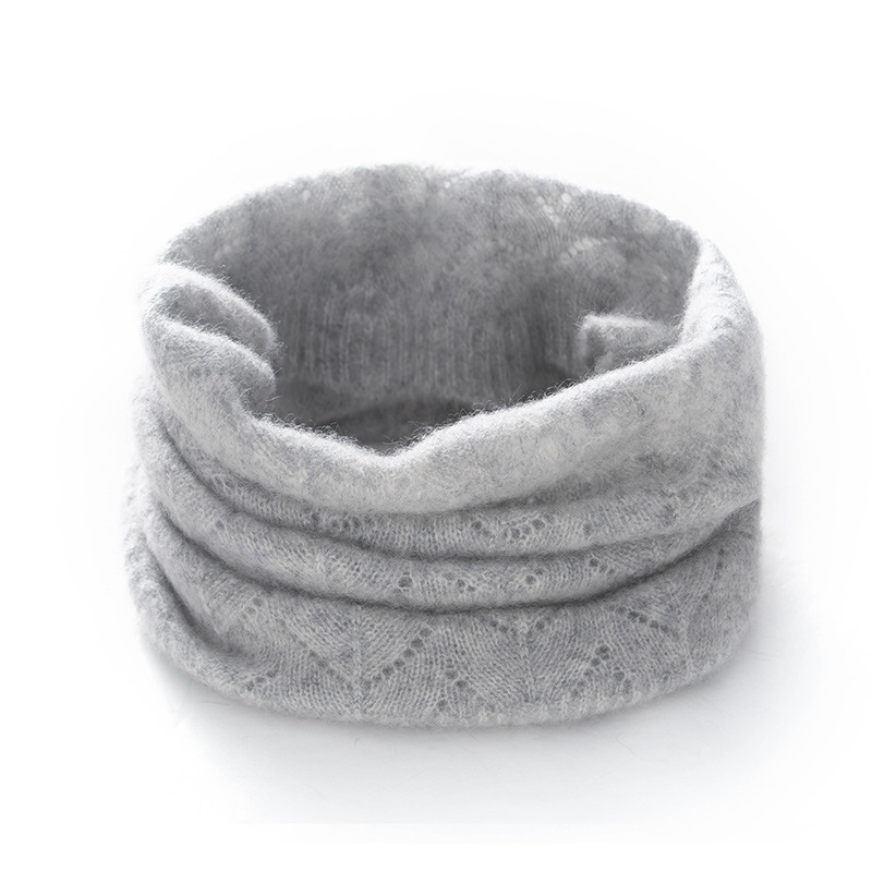 Кашмирен neck gaiter за врата, плътна обикновена плетка, зимна топлина и защита на шията