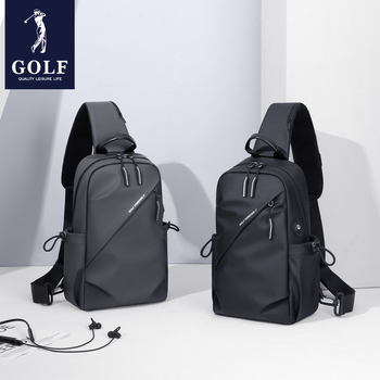 Golf muška prsna torba — gradski stil, tkanina, jednobojni uzorak