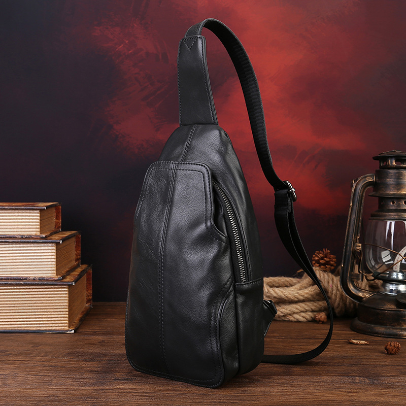 Muška crossbody torba od prave kože, casual stil, podstava od pamuka, Zeno, šifra 9268