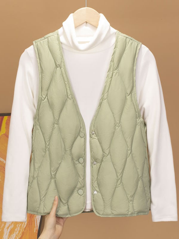 Γυναικείο γιλέκο από πούπουλο, στενή γραμμή, κοντό μήκος, V-λαιμό, μονόμπροστο κούμπωμα, πολυεστερικός εξωτερικός ιστός, πλήρωση πούπουλου 86–90%, χειμερινά ρούχα εργασίας 2024