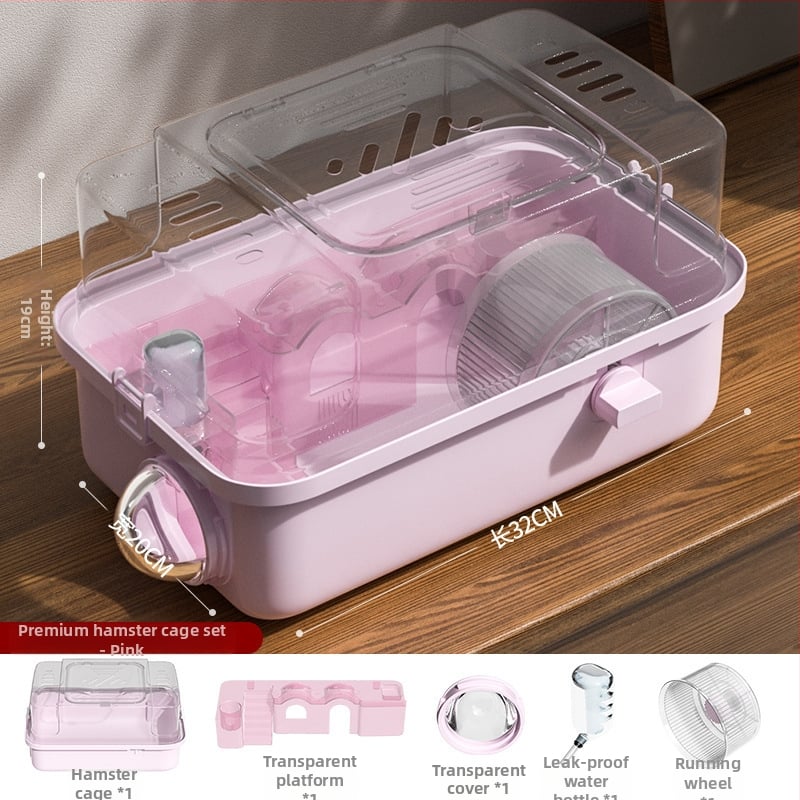 PAWSARTI Κλουβί για Χάμστερ — ABS Υλικό, Ορθογώνιο Σχήμα, Φορητό, Αποσπώμενο και Εξαερισμένο, Για Χάμστερ