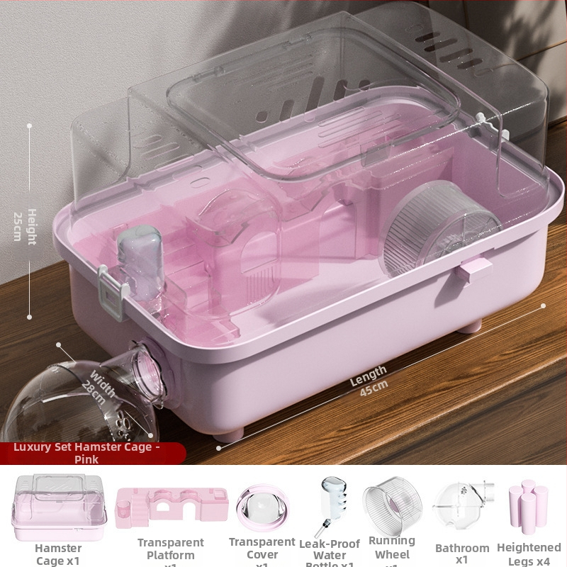 PAWSARTI Κλουβί για Χάμστερ — ABS Υλικό, Ορθογώνιο Σχήμα, Φορητό, Αποσπώμενο και Εξαερισμένο, Για Χάμστερ