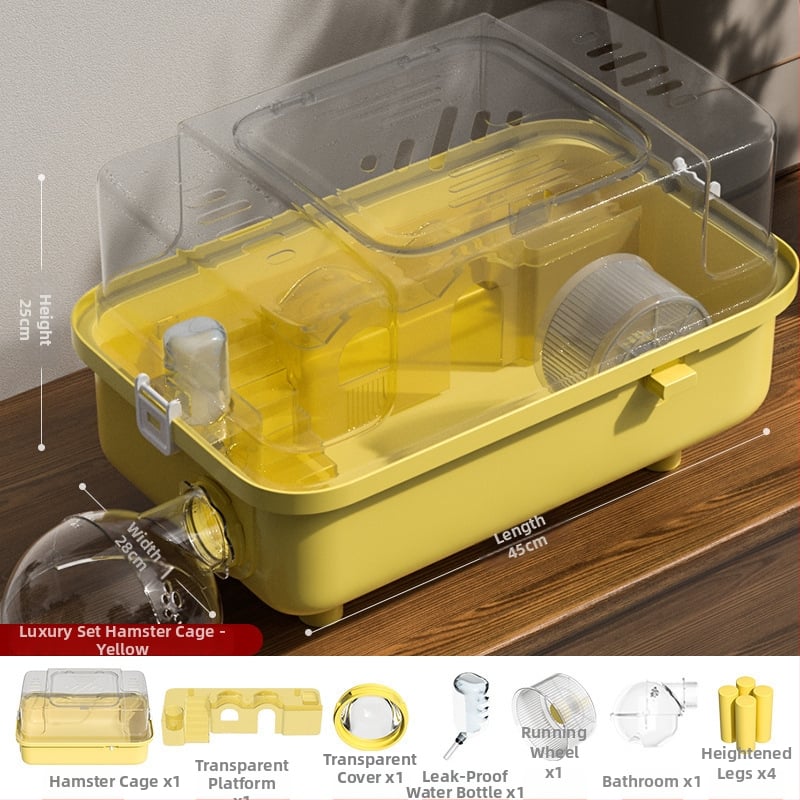 PAWSARTI Κλουβί για Χάμστερ — ABS Υλικό, Ορθογώνιο Σχήμα, Φορητό, Αποσπώμενο και Εξαερισμένο, Για Χάμστερ