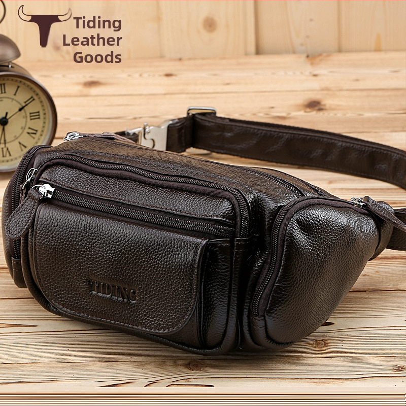 Muška crossbody torba od prave kože, model 3046, poslovni stil putovanja, otpornost na habanje