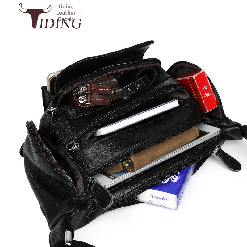 Muška crossbody torba od prave kože, model 3046, poslovni stil putovanja, otpornost na habanje