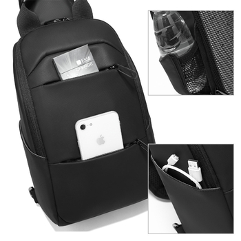 Muška chest bag - PVC, prozračna i vodootporna, ultra lagana, za poslovna putovanja