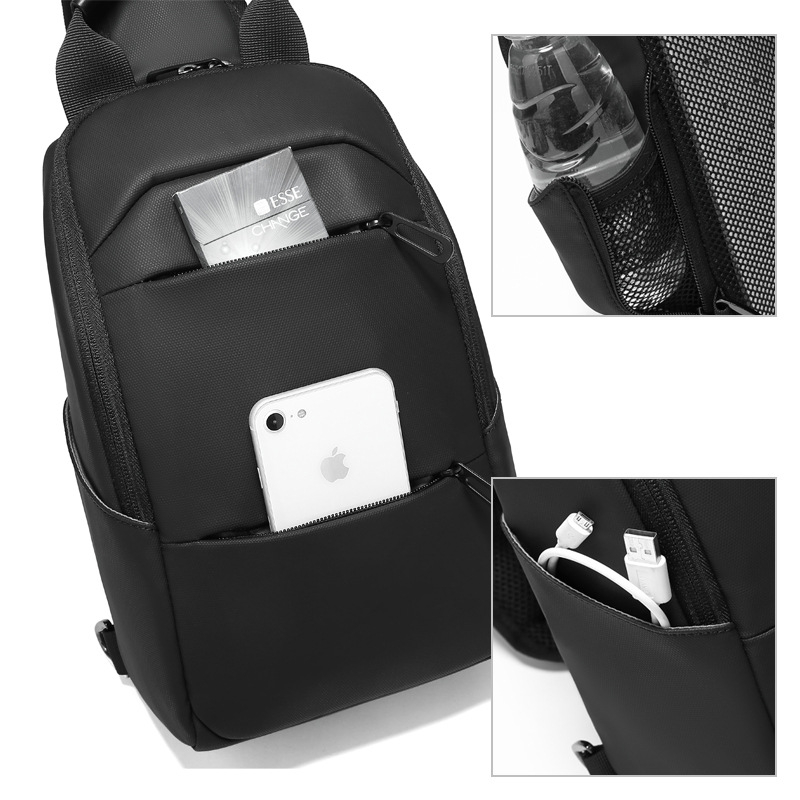 Muška chest bag - PVC, prozračna i vodootporna, ultra lagana, za poslovna putovanja