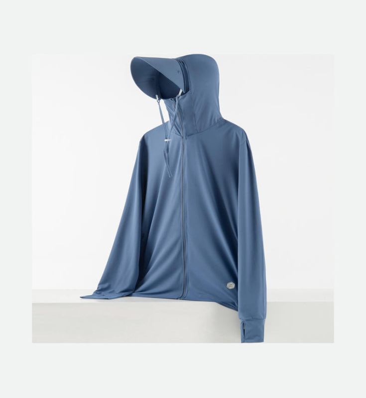 Vanjska jakna s odvojivom kapuljačom, UV zaštita, prozračni ice silk materijal, 93% poliester, 7% spandex, prednji zip i džepovi s zipovima
