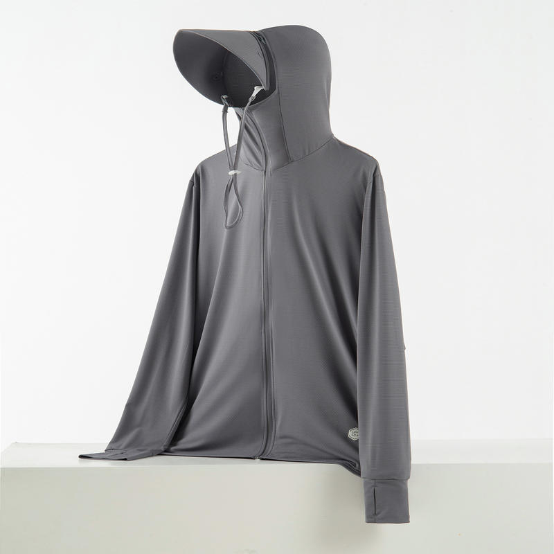 Vanjska jakna s odvojivom kapuljačom, UV zaštita, prozračni ice silk materijal, 93% poliester, 7% spandex, prednji zip i džepovi s zipovima