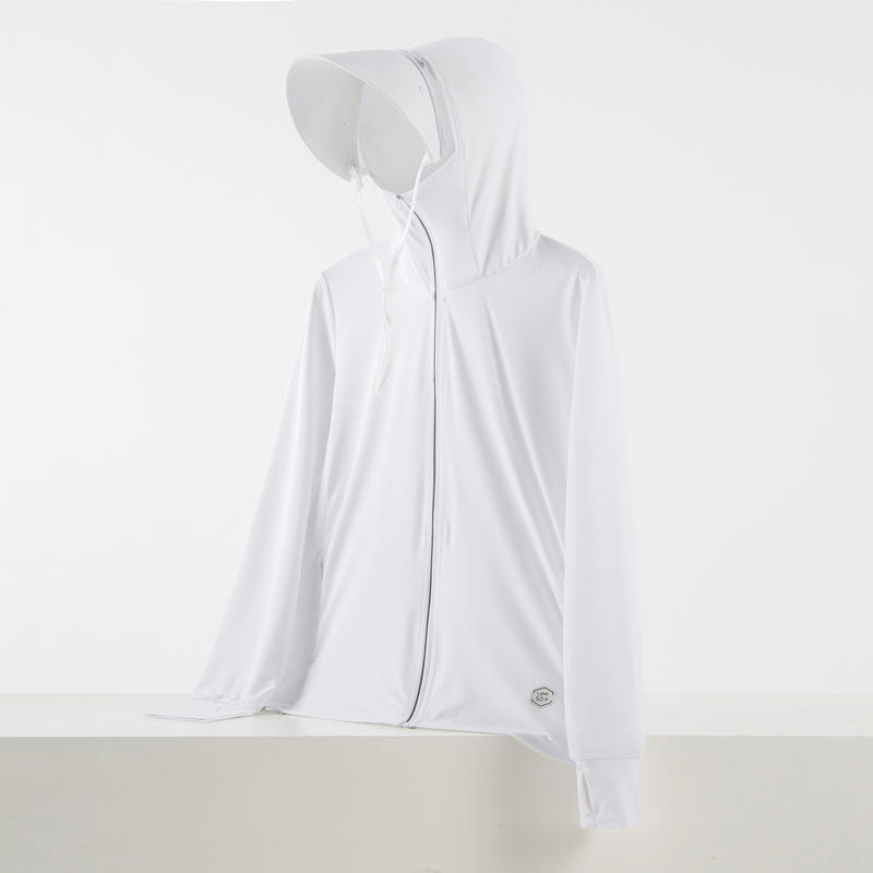 Vanjska jakna s odvojivom kapuljačom, UV zaštita, prozračni ice silk materijal, 93% poliester, 7% spandex, prednji zip i džepovi s zipovima