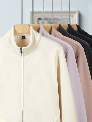 Unisex φλις μπουφάν, επένδυση και πλήρωση από πολυεστέρα, για φθινόπωρο και χειμώνα