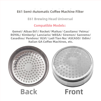 Espresso gép: főzőfej vízelosztó képernyő, szűrő; 304 rozsdamentes acél, modern minimalist design, egyszerű stílus