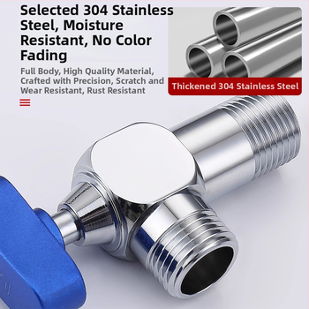 Uhlový ventil, 304 nerezová oceľ, otočné upevnenie, pre systém teplej vody, čistá hmotnosť 150 g