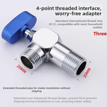 Uhlový ventil, 304 nerezová oceľ, otočné upevnenie, pre systém teplej vody, čistá hmotnosť 150 g