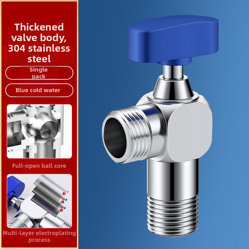 Uhlový ventil, 304 nerezová oceľ, otočné upevnenie, pre systém teplej vody, čistá hmotnosť 150 g