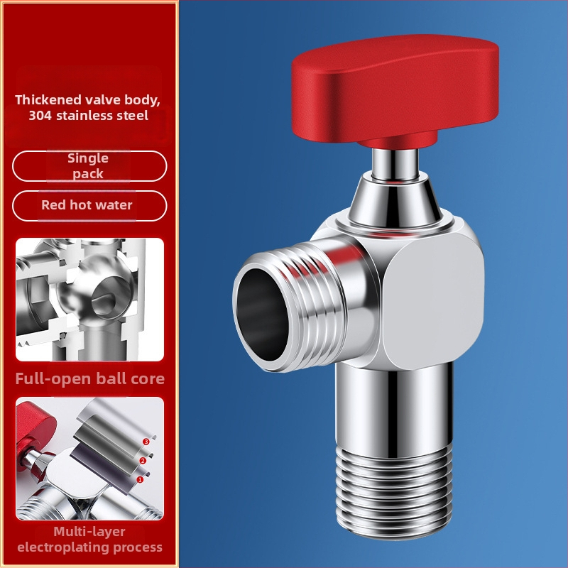 Uhlový ventil, 304 nerezová oceľ, otočné upevnenie, pre systém teplej vody, čistá hmotnosť 150 g