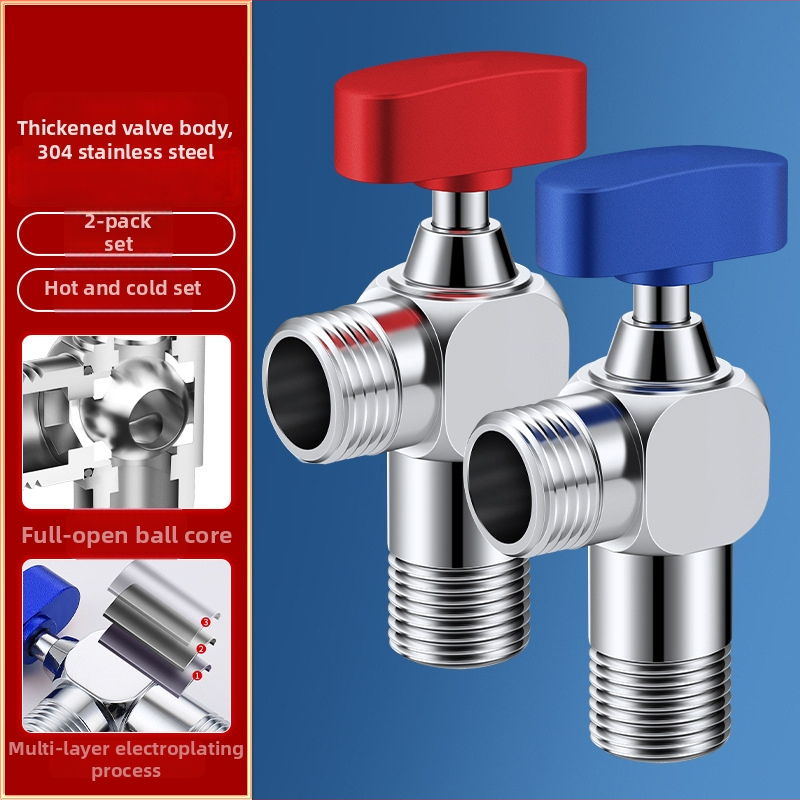 Uhlový ventil, 304 nerezová oceľ, otočné upevnenie, pre systém teplej vody, čistá hmotnosť 150 g