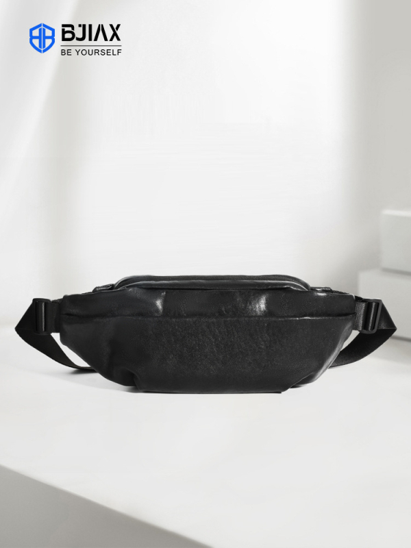 Muška kožna crossbody torba velikog kapaciteta, urbanog jednostavnog stila, koža prvog sloja, vodootporna, Bjiax brend, podstava poliester