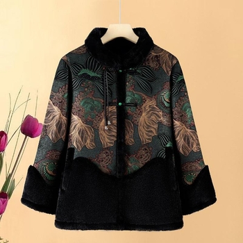 Bavlnený zateplený kabát s kožušinovým golierom, dlhý strih, extra dlhé rukávy, tkanina hodvábovo-pamäťová