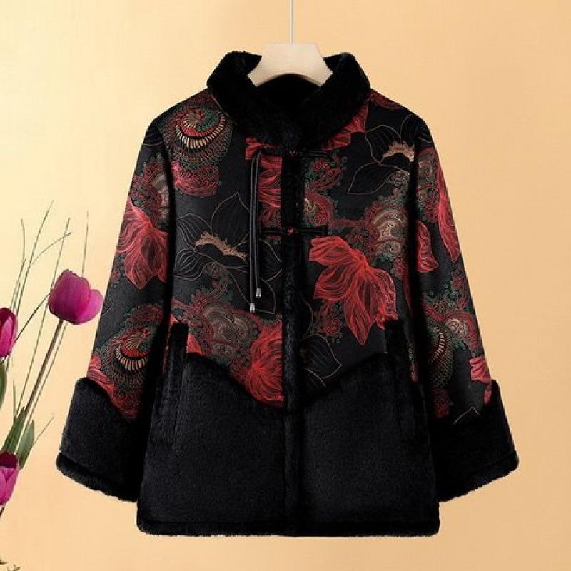 Bavlnený zateplený kabát s kožušinovým golierom, dlhý strih, extra dlhé rukávy, tkanina hodvábovo-pamäťová