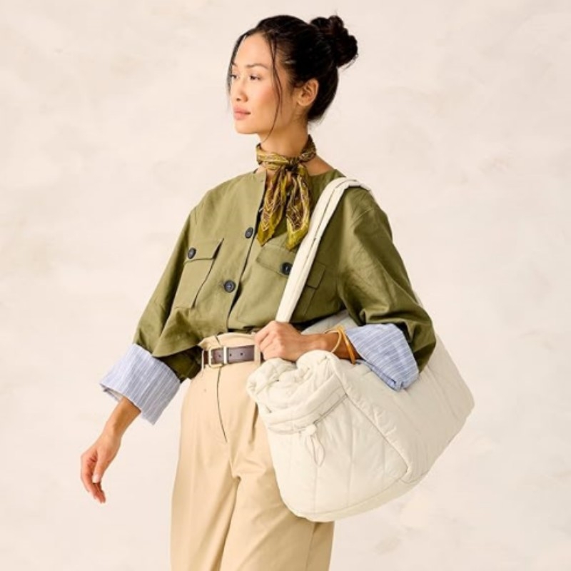 Unisex Putna torba s crossbody remenom, kapacitet 36–55 L, plisirani pamuk, podstava od najlona, gradski minimalistički stil