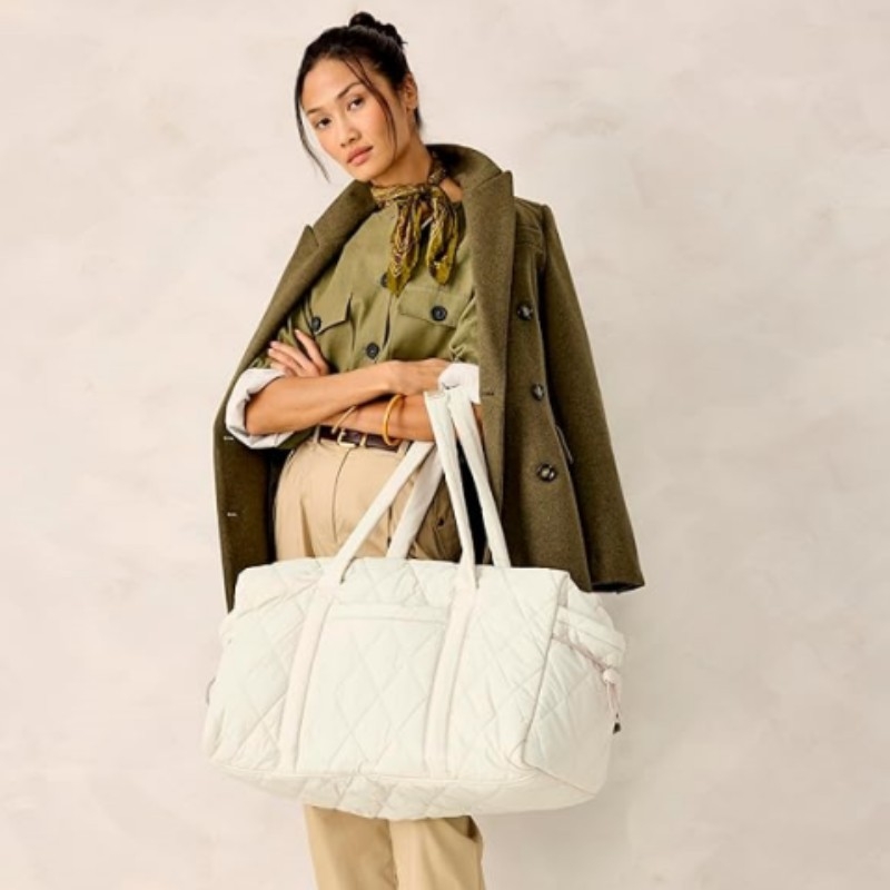 Unisex Putna torba s crossbody remenom, kapacitet 36–55 L, plisirani pamuk, podstava od najlona, gradski minimalistički stil