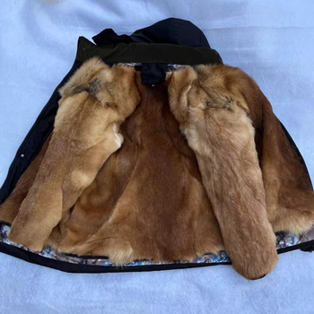 Μπουφάν από μαλλί με γέμισμα από βαμβάκι, κουκούλα, φερμουάρ εμπρός, αποσπώμενη επένδυση, παχύτερη μόνωση