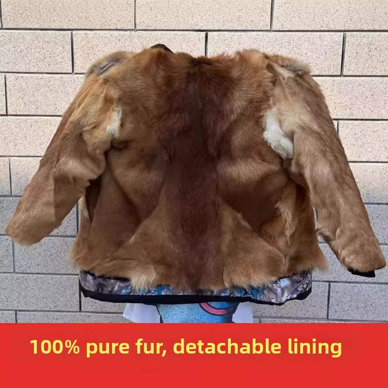 Μπουφάν από μαλλί με γέμισμα από βαμβάκι, κουκούλα, φερμουάρ εμπρός, αποσπώμενη επένδυση, παχύτερη μόνωση