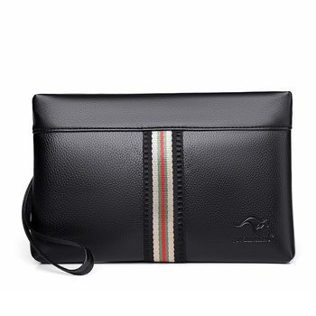 Muška clutch torbica od PU kože, gradski stil, jednobojni uzorak, podstava od poliestera, brend junzidaishu