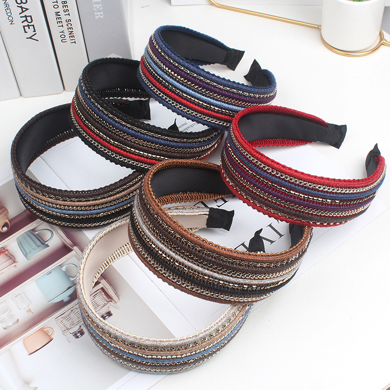 Čelenka za kosu od tkanine, pleteni, etnički stil; FG-225; Juxin Accessories; ljetno izdanje 2022