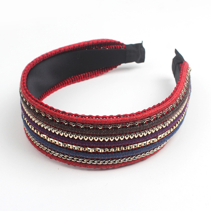Čelenka za kosu od tkanine, pleteni, etnički stil; FG-225; Juxin Accessories; ljetno izdanje 2022