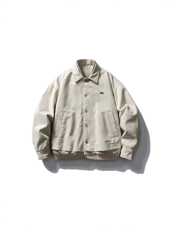 Μπουφάν με επένδυση από πολυεστέρα και ψεύτικος σχεδιασμός δύο μερών, κέντημα με γράμματα, χωρίς κουκούλα, φαρδιά γραμμή, κλείσιμο με κουμπιά, χειμώνας 2025