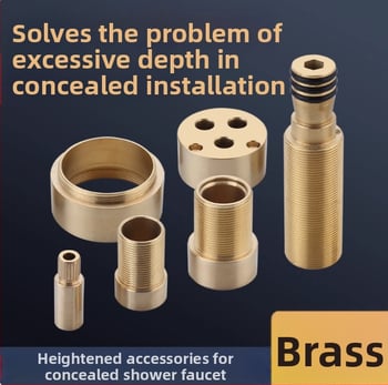 Скрит удължителен прът за ядро на душ-вентил за стенен смесител – меден, аксесоар за повдигане, модерен минималистичен стил