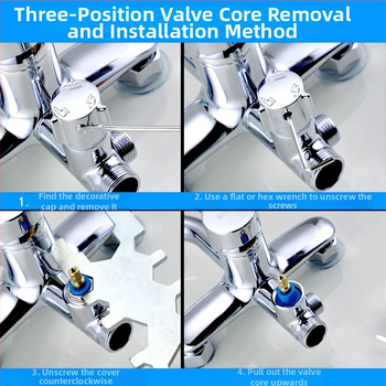 Jezgra ventila za tuš rasdjelnik – 2/3/4 stupnja miješanja tople i hladne vode, 90° okret, trajanje 3–5 godina, kompatibilan s tušem
