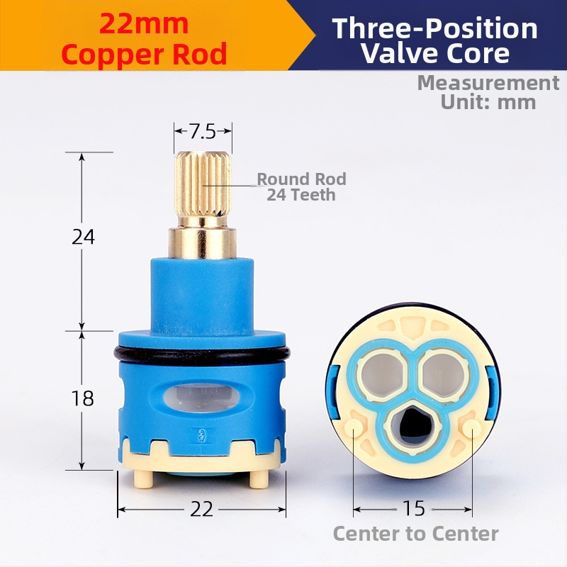 Jezgra ventila za tuš rasdjelnik – 2/3/4 stupnja miješanja tople i hladne vode, 90° okret, trajanje 3–5 godina, kompatibilan s tušem