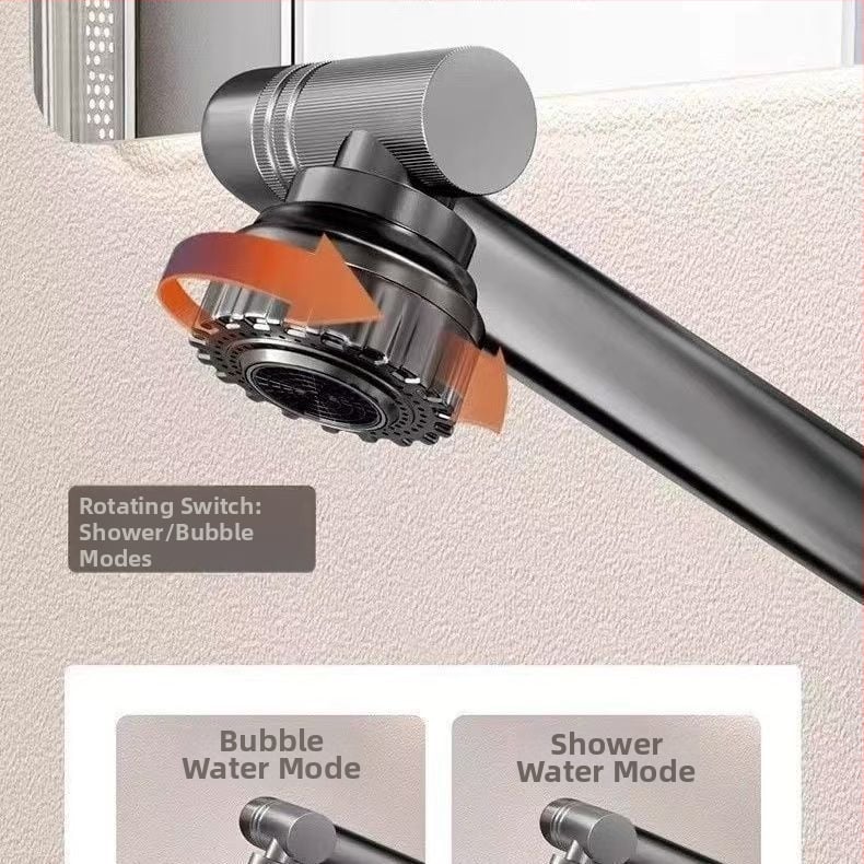 Накрайник за кран с котка на късмета за мивка – пластмасов, двоен режим на струя, усилвател на аератора, модерен минималистичен стил