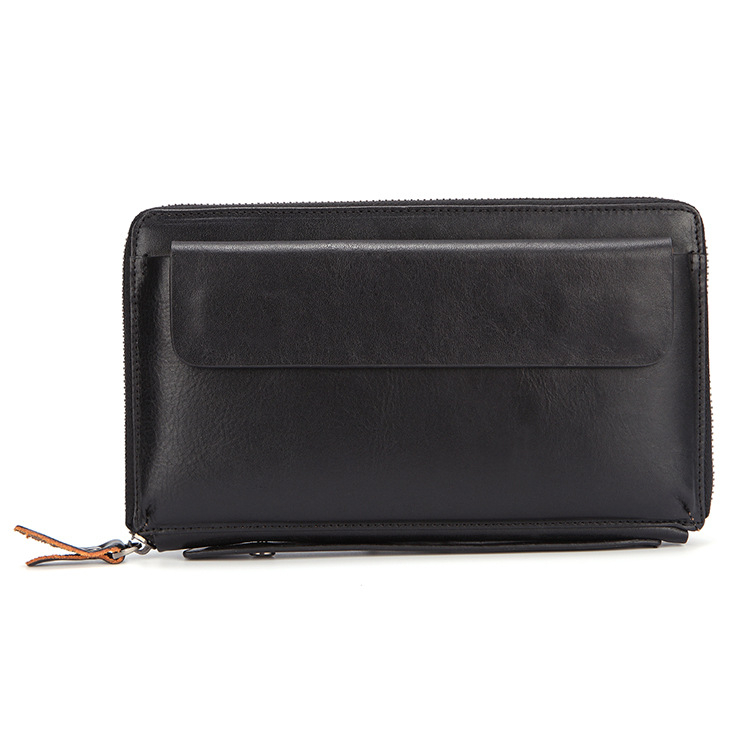Muška clutch torba - Prava koža, koža prvog sloja kravljeg porijekla, vodootporna, otporna na habanje, proširiva, anti-magnijska podstava, poslovni stil, jesen 2024