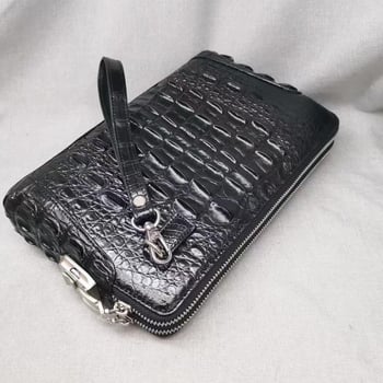 Muška klutch torba od kože krokodila, model 6678, dvostruki zip s kombinacijskim zaključavanjem, podstava od prave kože, gradski stil