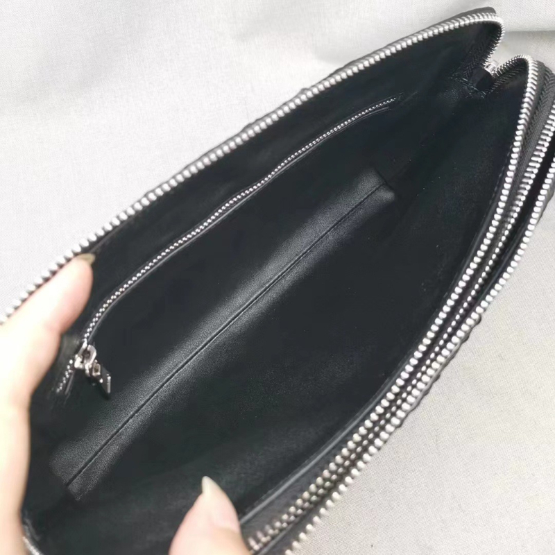 Muška klutch torba od kože krokodila, model 6678, dvostruki zip s kombinacijskim zaključavanjem, podstava od prave kože, gradski stil