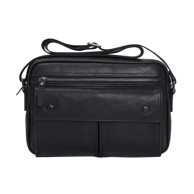Muška kožna crossbody torba, prirodna koža s biljnim tanovanjem, poslovni stil, otporna na habanje, kapacitet za 8-inčni prijenosnik