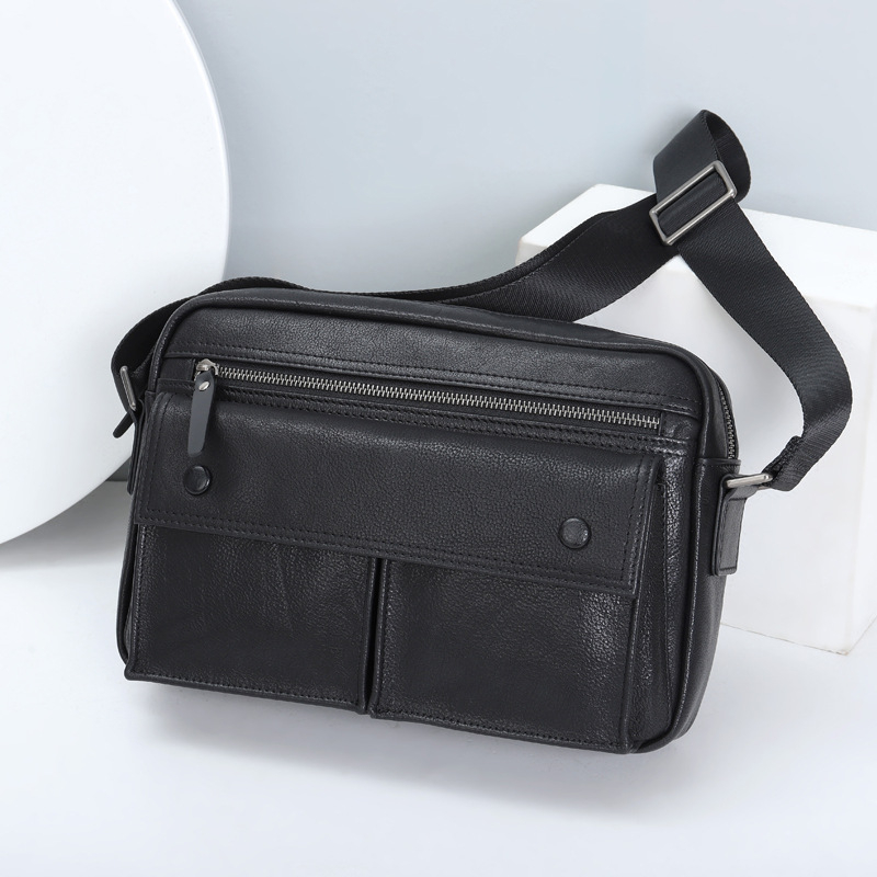 Muška kožna crossbody torba, prirodna koža s biljnim tanovanjem, poslovni stil, otporna na habanje, kapacitet za 8-inčni prijenosnik
