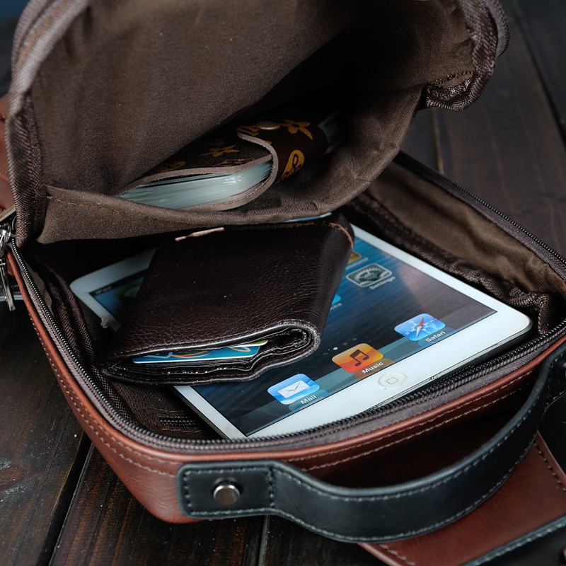 Muška crossbody torba Street trend, PU koža, jednobojna, vodootporna