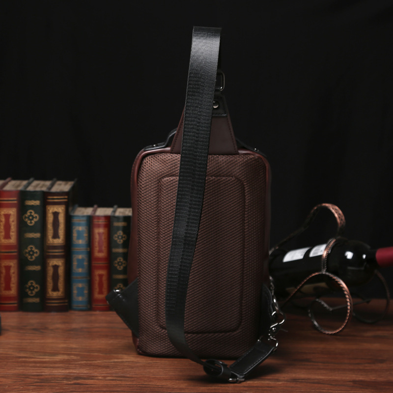 Muška crossbody torba Street trend, PU koža, jednobojna, vodootporna