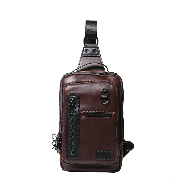 Muška crossbody torba Street trend, PU koža, jednobojna, vodootporna