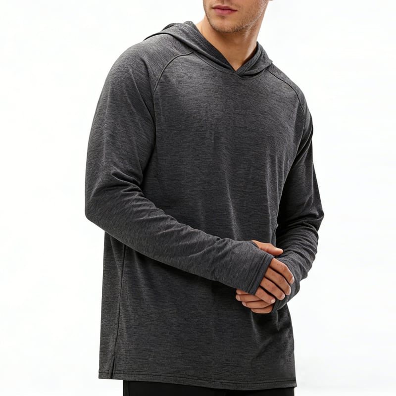 Ανδρικό αθλητικό πουκάμισο με κουκούλα UV προστασία – UPF50+, γρήγορο στέγνωμα, αναπνεύσιμο, πολυεστέρας, FSY1212