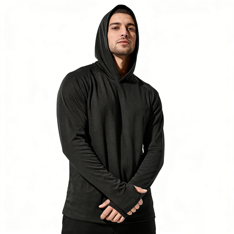 Ανδρικό αθλητικό πουκάμισο με κουκούλα UV προστασία – UPF50+, γρήγορο στέγνωμα, αναπνεύσιμο, πολυεστέρας, FSY1212