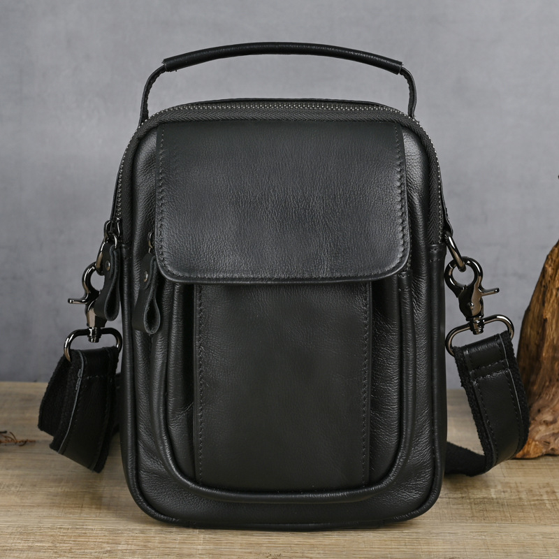 Geantă crossbody pentru bărbați Ancient Chaoke, din piele naturală, stil Street Trend, ultra-ușoară, căptușeală poliester