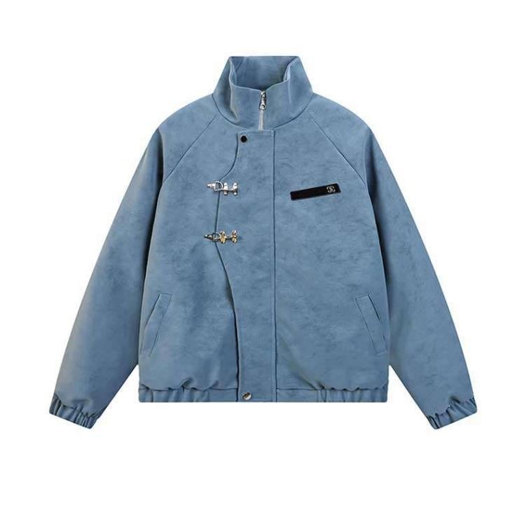 Δερμάτινο μπουφάν PU με τεχνική tie-dye, βιντάζ στυλ, στάσιμος γιακά, φερμουάρ, πλευρικές τσέπες, άνετη γραμμή, φθινόπωρο 2025