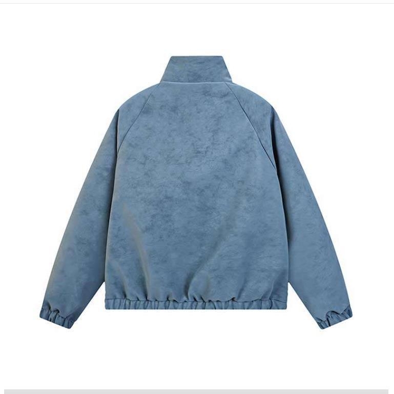 Δερμάτινο μπουφάν PU με τεχνική tie-dye, βιντάζ στυλ, στάσιμος γιακά, φερμουάρ, πλευρικές τσέπες, άνετη γραμμή, φθινόπωρο 2025