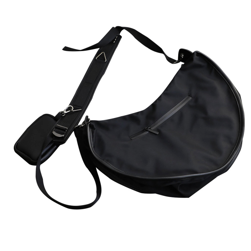 Muška crossbody torba od najlona, ulični stil, jednobojna, podstava od poliestera, zaštita leđa.